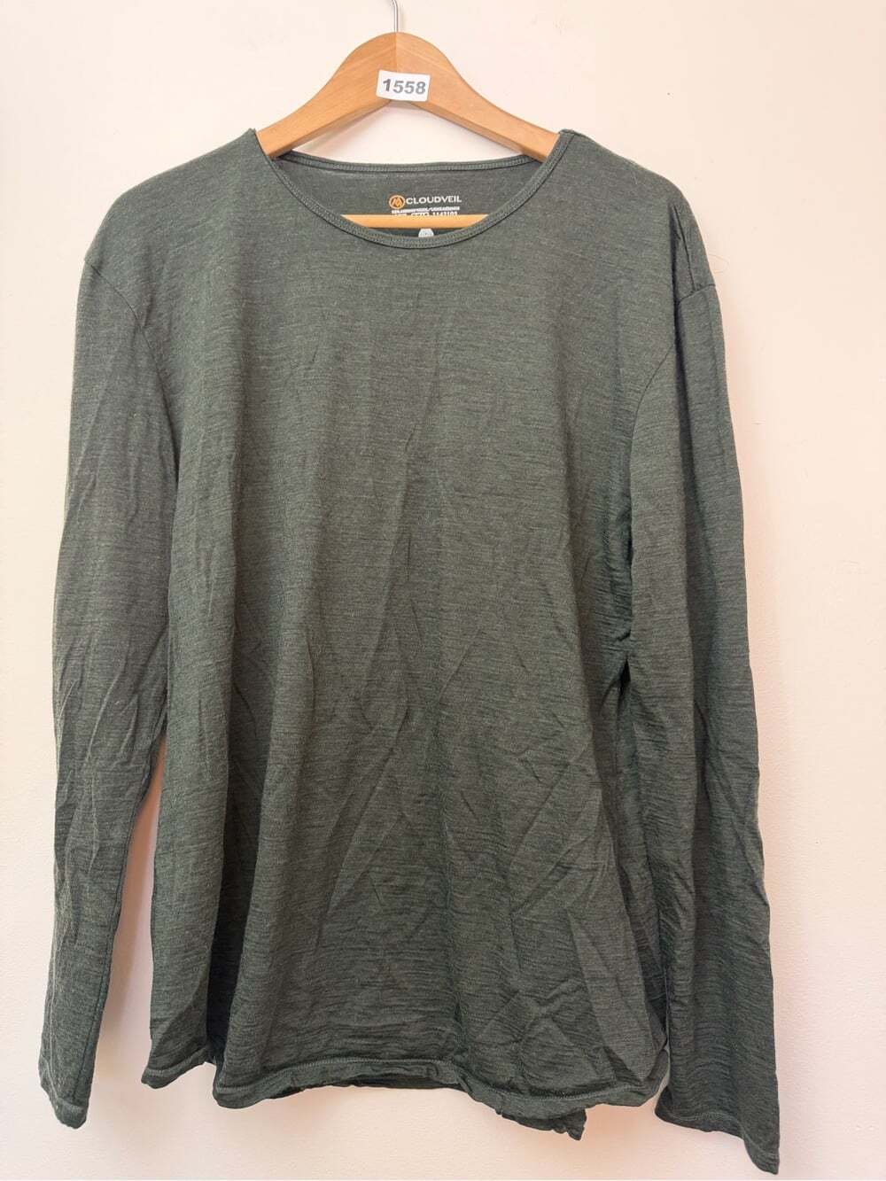 Cloudveil 100% Merino Wool Long Sleeve Base Layer Shirt XXL Made in Canada